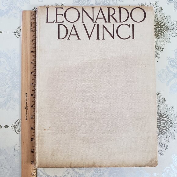 1944 Antique Leonardo Da Vinci English edition art picture drawing hardback book - Picture 1 of 13
